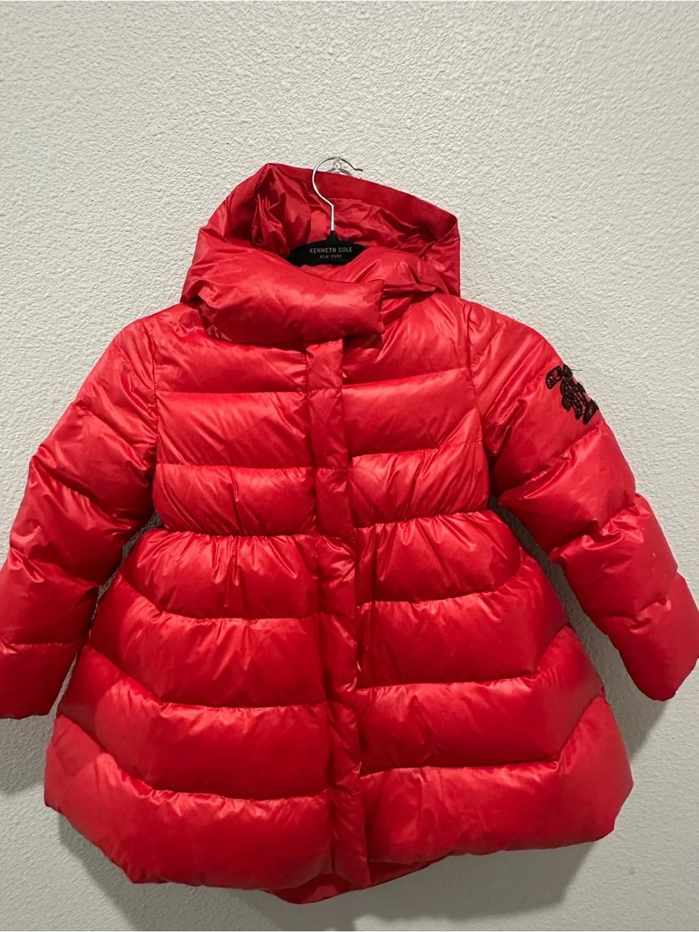Ermanno Scervino Bright Red Quilted Kids Puffer Coat with Hood
